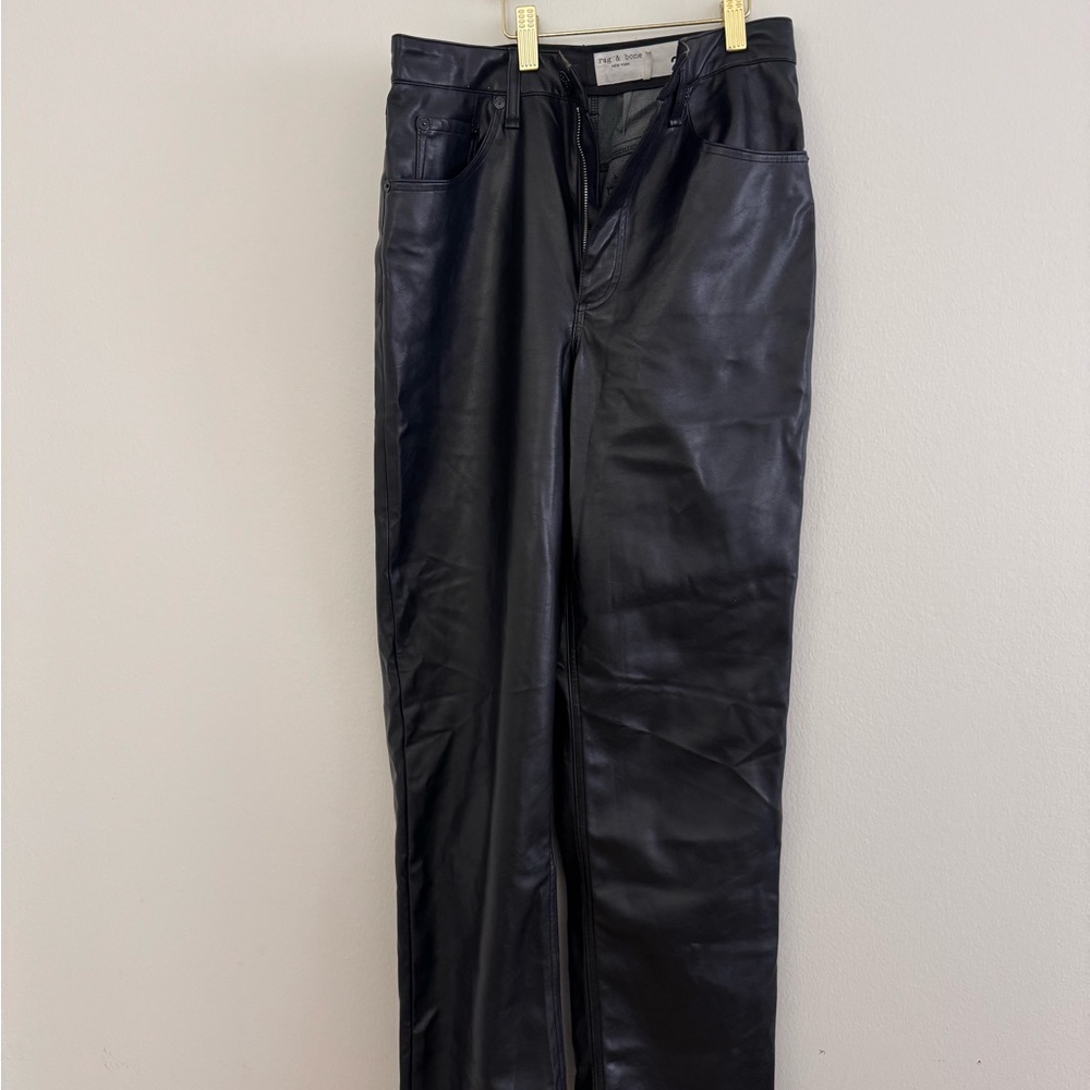 Rag and Bone Black Faux Leather Pants